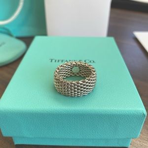 Authentic Tiffany Somerset Mesh Ring Size 7
